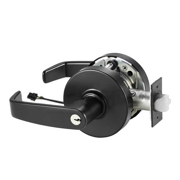 Sargent - 10G71 - Electromechanical Cylindrical Lock - L Rose / L Lever - Fail Secure - LA Keyway - BSP - Black Suede Powder Coat - 24V - Grade 1 - UHS Hardware Sargent - 10G71 - Electromechanical Cylindrical Lock - L Rose / L Lever - Fail Secure - LA Keyway - BSP - Black Suede Powder Coat - 24V - Grade 1 - UHS Hardware
