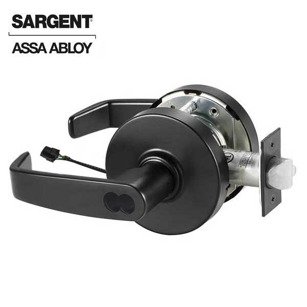 Sargent - 10G71 - Electromechanical Cylindrical Lock - L Rose / L Lever - Fail Secure - SFIC - BSP - Black Suede Powder Coat - 24V - Grade 1 - UHS Hardware Sargent - 10G71 - Electromechanical Cylindrical Lock - L Rose / L Lever - Fail Secure - SFIC - BSP - Black Suede Powder Coat - 24V - Grade 1 - UHS Hardware