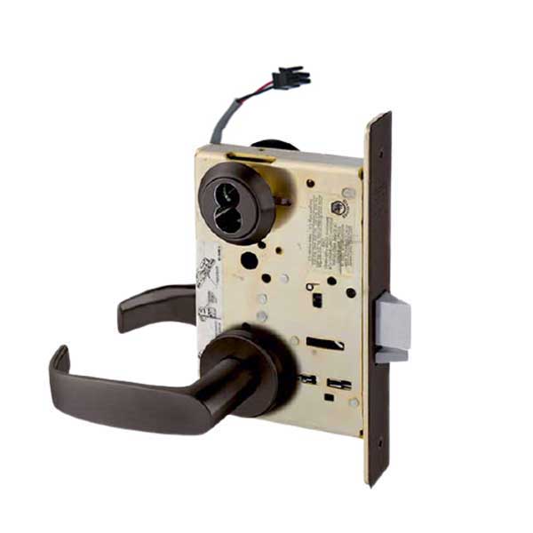 Sargent - 8271 - Electromechanical Mortise Lock - LN Rose / L Lever - Fail Secure - SFIC - 10BE - Dark Oxidized Satin Bronze - 24V - Grade 1 - UHS Hardware Sargent - 8271 - Electromechanical Mortise Lock - LN Rose / L Lever - Fail Secure - SFIC - 10BE - Dark Oxidized Satin Bronze - 24V - Grade 1 - UHS Hardware