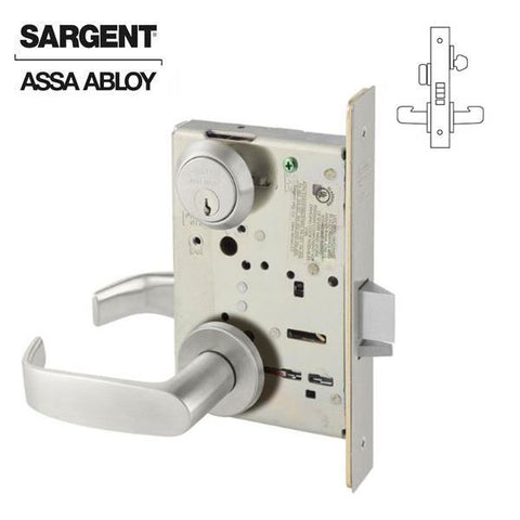 Sargent - 8205 - Mechanical Mortise Lock - LN Rose / L Lever - Office/Entry - LA Keyway - 0 Bitted Core - Stainless Steel - Fire rated -Grade 1 - UHS Hardware Sargent - 8205 - Mechanical Mortise Lock - LN Rose / L Lever - Office/Entry - LA Keyway - 0 Bitted Core - Stainless Steel - Fire rated -Grade 1 - UHS Hardware