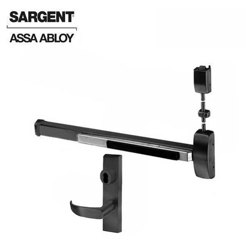 Sargent - 8713F - Surface Vertical Exit Rod - Top Latching - Less Cylinder - Entrance - 36" x 84" - Black Suede - Fired Rated - Grade 1 - UHS Hardware Sargent - 8713F - Surface Vertical Exit Rod - Top Latching - Less Cylinder - Entrance - 36" x 84" - Black Suede - Fired Rated - Grade 1 - UHS Hardware