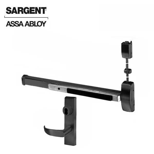 Sargent - 8713F - Surface Vertical Exit Rod - Top Latching - Less Cylinder - Entrance - 36" x 84" - Black Suede - Fired Rated - Grade 1 - UHS Hardware Sargent - 8713F - Surface Vertical Exit Rod - Top Latching - Less Cylinder - Entrance - 36" x 84" - Black Suede - Fired Rated - Grade 1 - UHS Hardware