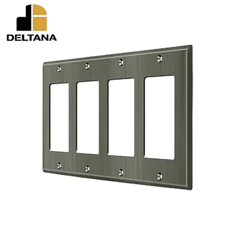 Deltana - Switch Plate - Quadruple Rocker - Optional Finish Deltana - Switch Plate - Quadruple Rocker - Optional Finish