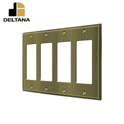 Deltana - Switch Plate - Quadruple Rocker - Optional Finish Deltana - Switch Plate - Quadruple Rocker - Optional Finish