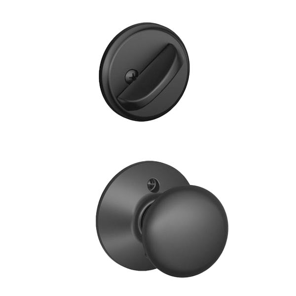 Schlage - F59-PLY - Single Cylinder Interior Trim Pack - Plymouth Knob - Matte Black - Grade 2 - UHS Hardware