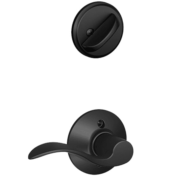 Schlage - F59-ACC - Single Cylinder Interior Trim Pack - Accent Lever - Left Handed - Matte Black - Grade 2 - UHS Hardware