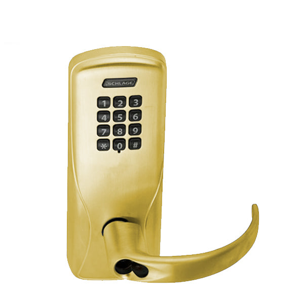 Schlage - CO-100 - Keypad Programmable Lock - SFIC Prep - Spartan Lever - Field Reversible - Classroom - Satin Brass - Grade 1 - UHS Hardware