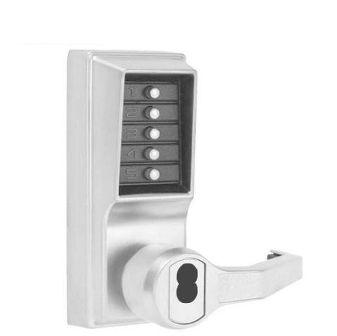 Simplex LR1021S Pushbutton Lever Lock - 26D - Schlage - w/ Key Override in Satin Chrome - RH - UHS Hardware Simplex LR1021S Pushbutton Lever Lock - 26D - Schlage - w/ Key Override in Satin Chrome - RH - UHS Hardware