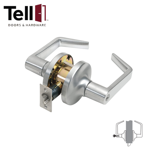 TELL - CL100167 - Heavy Duty Cylindrical Leverset - Satin Chrome - 2-3/4" Backset - Optional IC Core - Grade 2 - Storeroom TELL - CL100167 - Heavy Duty Cylindrical Leverset - Satin Chrome - 2-3/4" Backset - Optional IC Core - Grade 2 - Storeroom