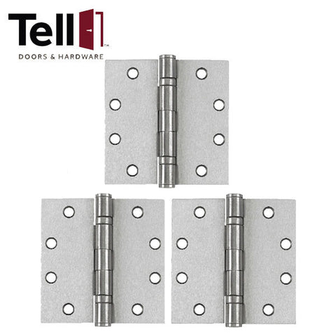 TELL - HG100005 - Mortise Door Hinge - Ball Bearing - 4-1/2" x 4-1/2" - Satin Chrome (3-Pack) - UHS Hardware TELL - HG100005 - Mortise Door Hinge - Ball Bearing - 4-1/2" x 4-1/2" - Satin Chrome (3-Pack) - UHS Hardware