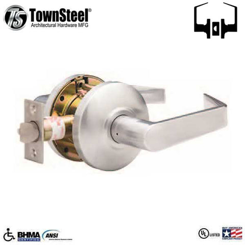 TownSteel - CSRC-75-S - Commercial Lever Set Handle - Clutch Lever Set - 2-3/4 " Backset - Satin Chrome - Passage - Grade 2 - UHS Hardware TownSteel - CSRC-75-S - Commercial Lever Set Handle - Clutch Lever Set - 2-3/4 " Backset - Satin Chrome - Passage - Grade 2 - UHS Hardware