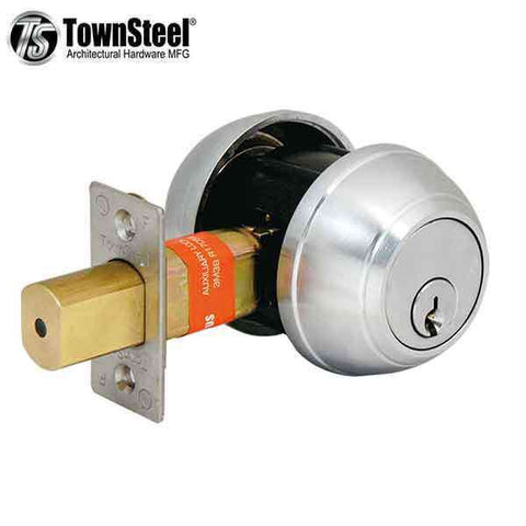 TownSteel - DBD-61 - Commercial Deadbolt - Single Cylinder - 2-3/4 " Backset - Satin Chrome - Grade 1 - UHS Hardware TownSteel - DBD-61 - Commercial Deadbolt - Single Cylinder - 2-3/4 " Backset - Satin Chrome - Grade 1 - UHS Hardware