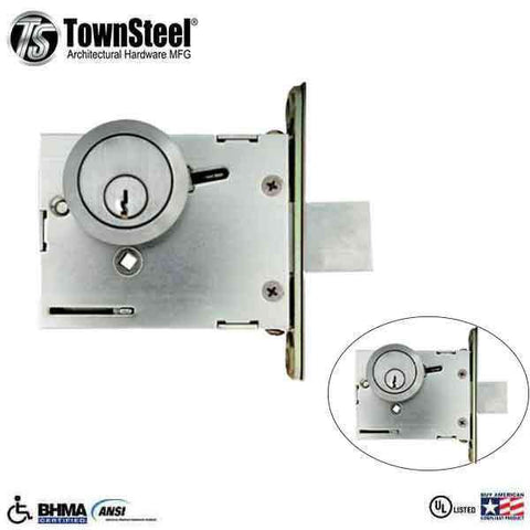 TownSteel - DBM16 - Commercial Mortise Deadbolt - Double Cylinder - 2-3/4 " Backset - Satin Chrome - Grade 1 - UHS Hardware TownSteel - DBM16 - Commercial Mortise Deadbolt - Double Cylinder - 2-3/4 " Backset - Satin Chrome - Grade 1 - UHS Hardware