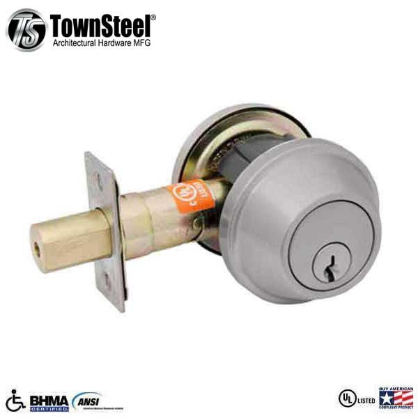 TownSteel - DBT-61 - Commercial Deadbolt - Single Cylinder - Satin Chrome - Grade 2 - UHS Hardware TownSteel - DBT-61 - Commercial Deadbolt - Single Cylinder - Satin Chrome - Grade 2 - UHS Hardware