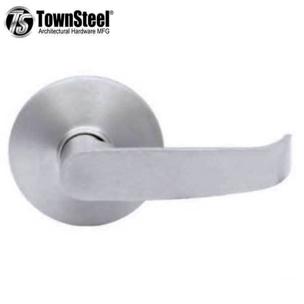 TownSteel - ED8900LQ - Sectional Lever Trim - Passage - LQ Curved Lever - Non-Handed - Compatible with Mortise Exit Device - Satin Chrome - Grade 1 - UHS Hardware TownSteel - ED8900LQ - Sectional Lever Trim - Passage - LQ Curved Lever - Non-Handed - Compatible with Mortise Exit Device - Satin Chrome - Grade 1 - UHS Hardware