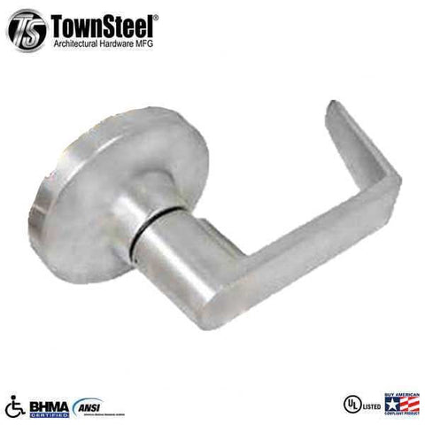 TownSteel - ED8900LS - Sectional Lever Trim - Passage - LS Regal Lever - Non-Handed - Compatible with Mortise Exit Device - Satin Chrome - Grade 1 - UHS Hardware TownSteel - ED8900LS - Sectional Lever Trim - Passage - LS Regal Lever - Non-Handed - Compatible with Mortise Exit Device - Satin Chrome - Grade 1 - UHS Hardware