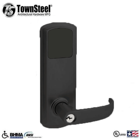TownSteel - E-Genius 5000 - Interconnected Electronic Touch Keypad Lock - Entry - RFID & Wifi - 4" - On Center - Right Handed - Flat Black - Grade 1 - UHS Hardware TownSteel - E-Genius 5000 - Interconnected Electronic Touch Keypad Lock - Entry - RFID & Wifi - 4" - On Center - Right Handed - Flat Black - Grade 1 - UHS Hardware