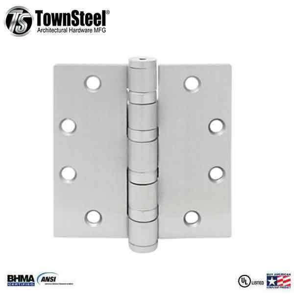 TownSteel - THBB 168 - Door Hinge - 4.5" x 4.5" - Heavy Weight - 4 Ball Bearings - 26D - Satin Chrome - UHS Hardware TownSteel - THBB 168 - Door Hinge - 4.5" x 4.5" - Heavy Weight - 4 Ball Bearings - 26D - Satin Chrome - UHS Hardware