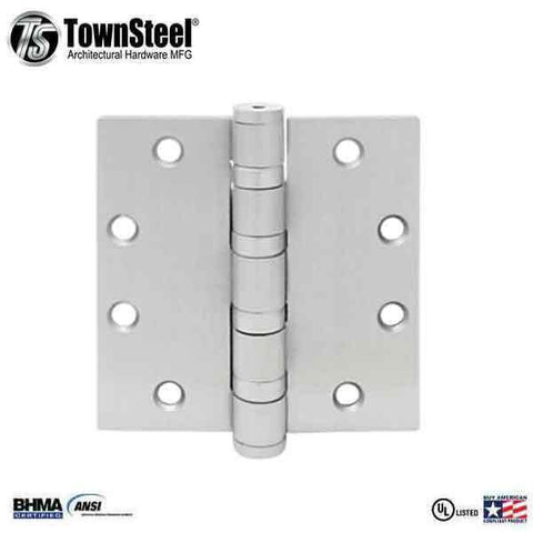 TownSteel - THBB 168 - Door Hinge - 4.5" x 4.5" - Heavy Weight - 4 Ball Bearings - 26D - Satin Chrome - UHS Hardware TownSteel - THBB 168 - Door Hinge - 4.5" x 4.5" - Heavy Weight - 4 Ball Bearings - 26D - Satin Chrome - UHS Hardware