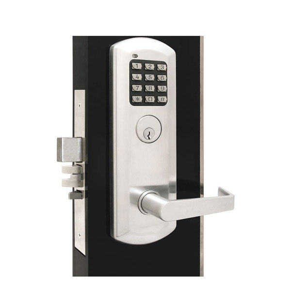 TownSteel - XME-2050 - Electronic Mortise Lockset w/ Keypad - Deadbolt - 2-3/4" Backset - Rigid Lever Set - Sentinel Lever - Fired Rated - Satin Chrome - Grade 1 - UHS Hardware TownSteel - XME-2050 - Electronic Mortise Lockset w/ Keypad - Deadbolt - 2-3/4" Backset - Rigid Lever Set - Sentinel Lever - Fired Rated - Satin Chrome - Grade 1 - UHS Hardware