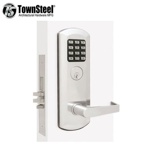 TownSteel - XME-2050 - Electronic Mortise Lockset w/ Keypad - Deadbolt - 2-3/4" Backset - Rigid Lever Set - Sentinel Lever - Fired Rated - Satin Chrome - Grade 1 - UHS Hardware TownSteel - XME-2050 - Electronic Mortise Lockset w/ Keypad - Deadbolt - 2-3/4" Backset - Rigid Lever Set - Sentinel Lever - Fired Rated - Satin Chrome - Grade 1 - UHS Hardware