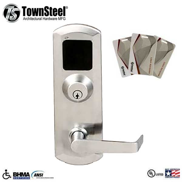 TownSteel - XRF4000 - RFID Reader - Exit Device Trim for ED5500/ED5500F - Trim Only w/ Key Override - Satin Chrome - Classroom - UHS Hardware TownSteel - XRF4000 - RFID Reader - Exit Device Trim for ED5500/ED5500F - Trim Only w/ Key Override - Satin Chrome - Classroom - UHS Hardware
