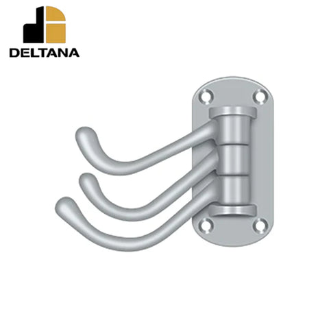 Deltana - Triple Swivel Hook - Heavy Duty - 4" Projection - 3-1/8" x 1-1/2" Base Size - Optional Finish Deltana - Triple Swivel Hook - Heavy Duty - 4" Projection - 3-1/8" x 1-1/2" Base Size - Optional Finish