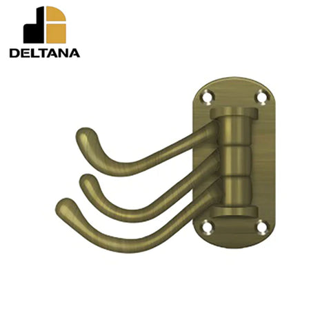 Deltana - Triple Swivel Hook - Heavy Duty - 4" Projection - 3-1/8" x 1-1/2" Base Size - Optional Finish Deltana - Triple Swivel Hook - Heavy Duty - 4" Projection - 3-1/8" x 1-1/2" Base Size - Optional Finish