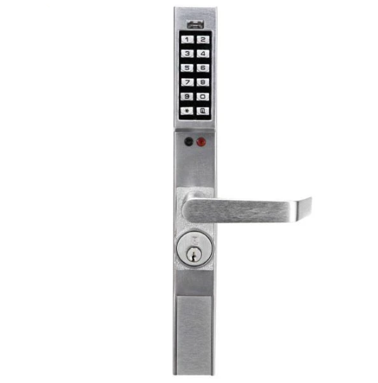 Trilogy DL1300 Narrow Stile Keypad Lever Lock w/ Audit Trail / Satin Chrome ( Alarm Lock ) - UHS Hardware Trilogy DL1300 Narrow Stile Keypad Lever Lock w/ Audit Trail / Satin Chrome ( Alarm Lock ) - UHS Hardware