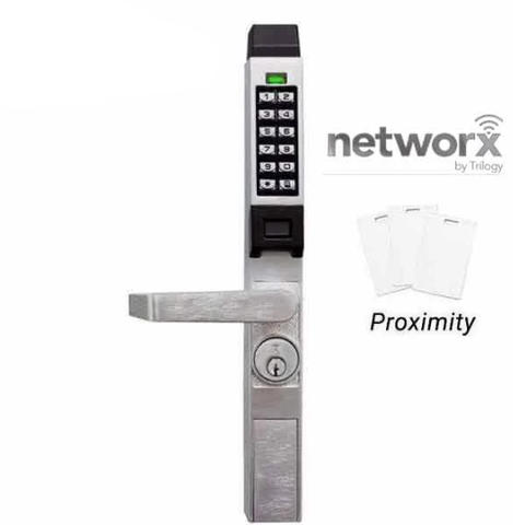 Trilogy PDL1300-NW - Narrow-Stile Digital Networx PROX Lever Lock w/ Wireless Access - Satin Chrome - 26D (Alarm Lock) - UHS Hardware Trilogy PDL1300-NW - Narrow-Stile Digital Networx PROX Lever Lock w/ Wireless Access - Satin Chrome - 26D (Alarm Lock) - UHS Hardware