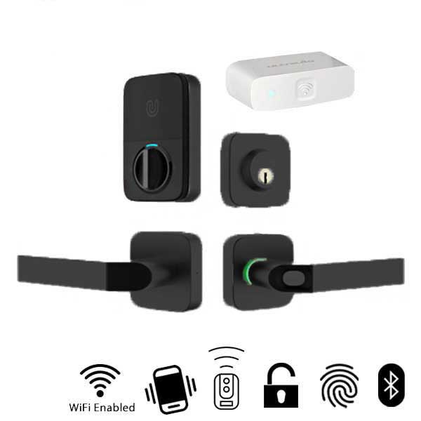 Ultraloq - Electronic Smart Combo Lever Set w/ WiFi Bridge - Finger Print Reader - Bluetooth - Prox Key Fob Access - UHS Hardware Ultraloq - Electronic Smart Combo Lever Set w/ WiFi Bridge - Finger Print Reader - Bluetooth - Prox Key Fob Access - UHS Hardware