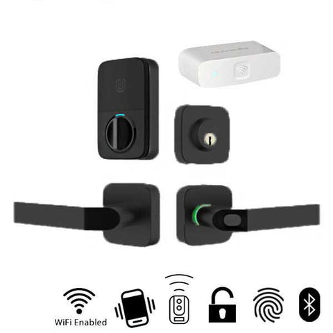 Ultraloq - Electronic Smart Combo Lever Set w/ WiFi Bridge - Finger Print Reader - Bluetooth - Prox Key Fob Access - UHS Hardware Ultraloq - Electronic Smart Combo Lever Set w/ WiFi Bridge - Finger Print Reader - Bluetooth - Prox Key Fob Access - UHS Hardware