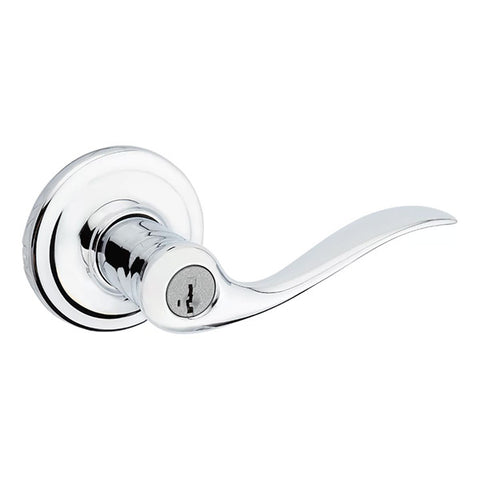 Kwikset - 740TNL - Tustin Lever - Round Rose - Entry - 26 - Polished Chrome - SmartKey Technology - Grade 2 - UHS Hardware Kwikset - 740TNL - Tustin Lever - Round Rose - Entry - 26 - Polished Chrome - SmartKey Technology - Grade 2 - UHS Hardware