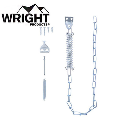 Wright - V11 - Zinc-Plated - Wind Protector Spring and Chain Door Stop - Optional Finish - UHS Hardware Wright - V11 - Zinc-Plated - Wind Protector Spring and Chain Door Stop - Optional Finish - UHS Hardware