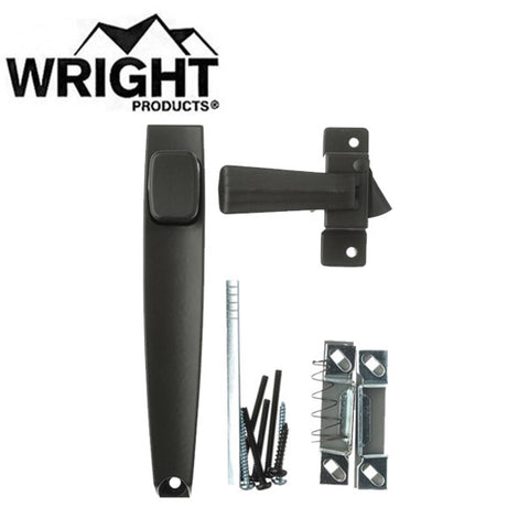Wright - V333 - Push Button Latch For Screen and Storm Doors - Optional Finish - UHS Hardware Wright - V333 - Push Button Latch For Screen and Storm Doors - Optional Finish - UHS Hardware