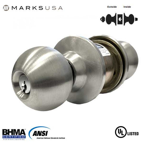 Marks USA - 280AB - 80 LINE Commercial Knobset - 2 3/4" Backset - 32D - Satin Stainless Steel - Entry - Grade 1 - UHS Hardware Marks USA - 280AB - 80 LINE Commercial Knobset - 2 3/4" Backset - 32D - Satin Stainless Steel - Entry - Grade 1 - UHS Hardware