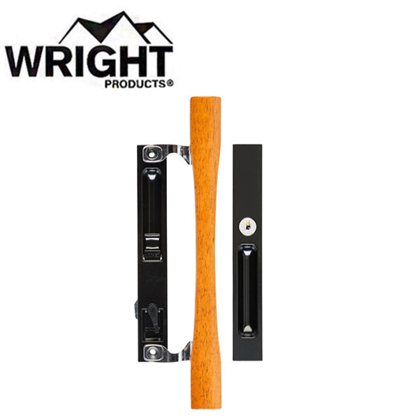 Wright - VK1132BL - Keyed Flush Mount w/ Wood Handle - Patio Door - Black - UHS Hardware Wright - VK1132BL - Keyed Flush Mount w/ Wood Handle - Patio Door - Black - UHS Hardware