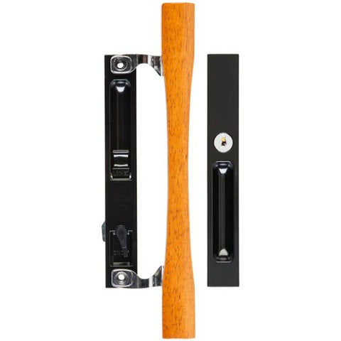 Wright - VK1132BL - Keyed Flush Mount w/ Wood Handle - Patio Door - Black - UHS Hardware Wright - VK1132BL - Keyed Flush Mount w/ Wood Handle - Patio Door - Black - UHS Hardware
