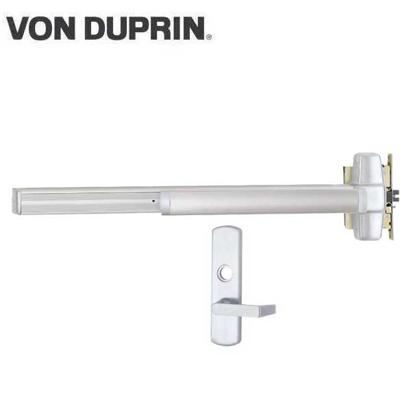 Von Duprin - 9875 - Mortise Lock Exit Device - Classroom - 3' Long - Less Core - Satin Chrome - Grade 1 - UHS Hardware Von Duprin - 9875 - Mortise Lock Exit Device - Classroom - 3' Long - Less Core - Satin Chrome - Grade 1 - UHS Hardware