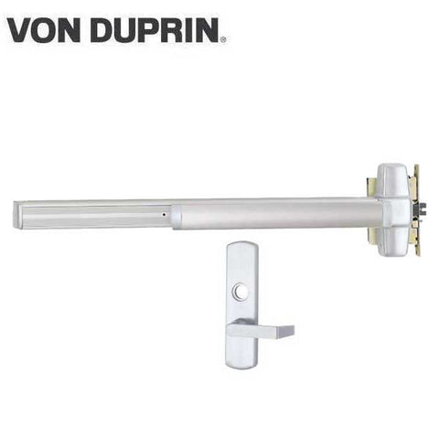 Von Duprin - 9875 - Mortise Lock Exit Device - Classroom - 3' Long - Less Core - Satin Chrome - Grade 1 - UHS Hardware Von Duprin - 9875 - Mortise Lock Exit Device - Classroom - 3' Long - Less Core - Satin Chrome - Grade 1 - UHS Hardware