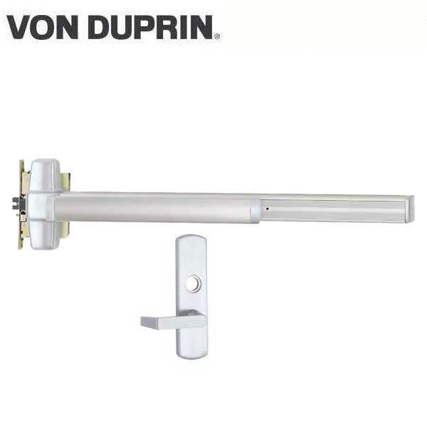 Von Duprin - 9875 - Mortise Lock Exit Device - 06 Lever - Night Latch - 3' Long - Less Core - RHR - Satin Chrome - Grade 1 - UHS Hardware Von Duprin - 9875 - Mortise Lock Exit Device - 06 Lever - Night Latch - 3' Long - Less Core - RHR - Satin Chrome - Grade 1 - UHS Hardware