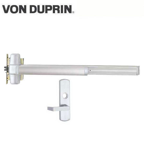 Von Duprin - 9875 - Mortise Lock Exit Device - 06 Lever - Night Latch - 3' Long - Less Core - RHR - Satin Chrome - Grade 1 - UHS Hardware Von Duprin - 9875 - Mortise Lock Exit Device - 06 Lever - Night Latch - 3' Long - Less Core - RHR - Satin Chrome - Grade 1 - UHS Hardware