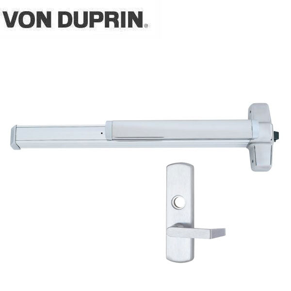 Von Duprin - 98L - Mortise Lock Exit Device - 06 Lever - Night Latch - 4' Long - RHR - Satin Chrome - Grade 1 - UHS Hardware Von Duprin - 98L - Mortise Lock Exit Device - 06 Lever - Night Latch - 4' Long - RHR - Satin Chrome - Grade 1 - UHS Hardware