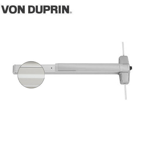 Von Duprin - 9927EO - Surface Mounted Vertical Rod Exit Device - Exit Only - No Trim - Satin Chrome Finish - 3 Foot - UHS Hardware Von Duprin - 9927EO - Surface Mounted Vertical Rod Exit Device - Exit Only - No Trim - Satin Chrome Finish - 3 Foot - UHS Hardware