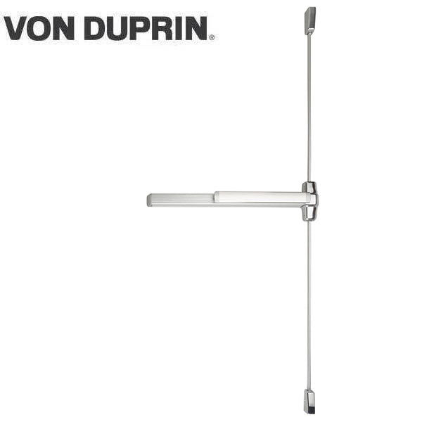 Von Duprin - 9927EO - Surface Mounted Vertical Rod Exit Device - Exit Only - No Trim - Satin Chrome Finish - 3 Foot - UHS Hardware Von Duprin - 9927EO - Surface Mounted Vertical Rod Exit Device - Exit Only - No Trim - Satin Chrome Finish - 3 Foot - UHS Hardware