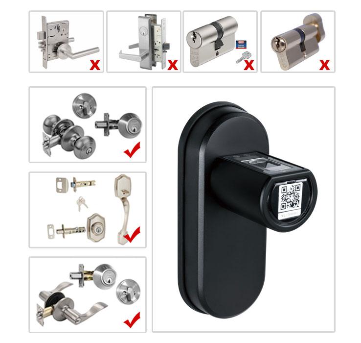 Ai.one Smart Lock – Biometric Fingerprint Lock – w/ Remote – Latch + Bolt – Black (WE.LOCK) - UHS Hardware Ai.one Smart Lock – Biometric Fingerprint Lock – w/ Remote – Latch + Bolt – Black (WE.LOCK) - UHS Hardware