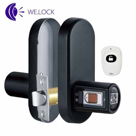 Ai.one Smart Lock – Biometric Fingerprint Lock – w/ Remote – Latch + Bolt – Black (WE.LOCK) - UHS Hardware Ai.one Smart Lock – Biometric Fingerprint Lock – w/ Remote – Latch + Bolt – Black (WE.LOCK) - UHS Hardware