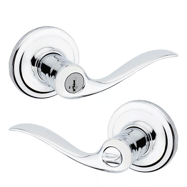 Kwikset - 740TNL - Tustin Lever - Round Rose - Entry - 26 - Polished Chrome - SmartKey Technology - Grade 2 - UHS Hardware Kwikset - 740TNL - Tustin Lever - Round Rose - Entry - 26 - Polished Chrome - SmartKey Technology - Grade 2 - UHS Hardware