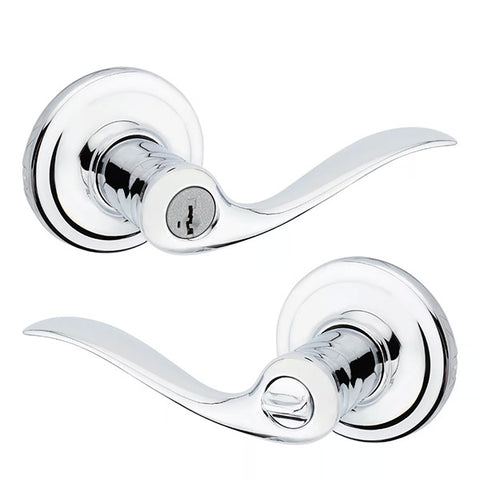 Kwikset - 740TNL - Tustin Lever - Round Rose - Entry - 26 - Polished Chrome - SmartKey Technology - Grade 2 - UHS Hardware Kwikset - 740TNL - Tustin Lever - Round Rose - Entry - 26 - Polished Chrome - SmartKey Technology - Grade 2 - UHS Hardware