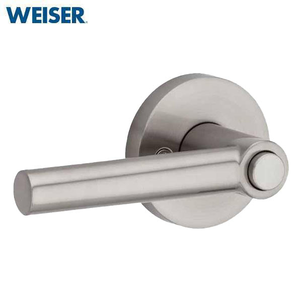 Weiser - SENL535 - Milan Lever - Round Rose - 15 - Satin Nickel - Entrance - SmartKey Technology - Grade 2 - UHS Hardware Weiser - SENL535 - Milan Lever - Round Rose - 15 - Satin Nickel - Entrance - SmartKey Technology - Grade 2 - UHS Hardware